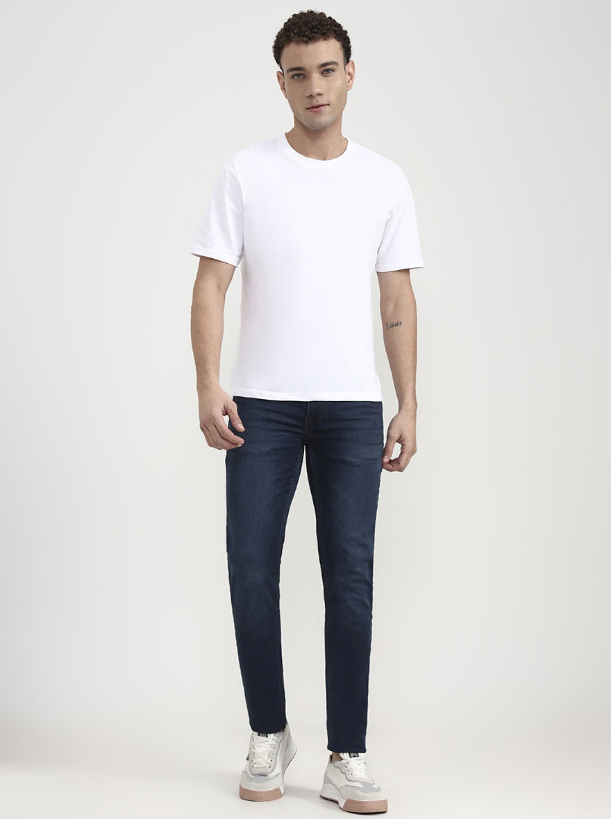 Dark Blue Washed Slim Fit Jeans | JadeBlue