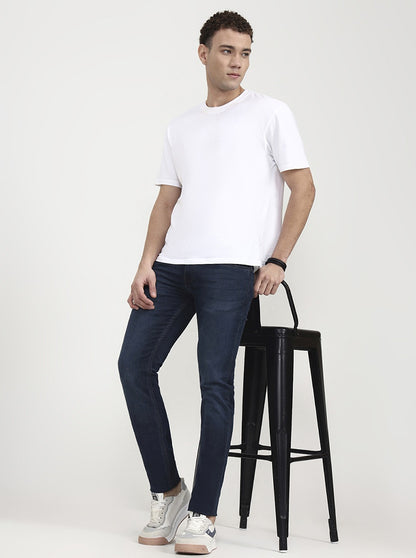 Dark Blue Washed Slim Fit Jeans | JadeBlue