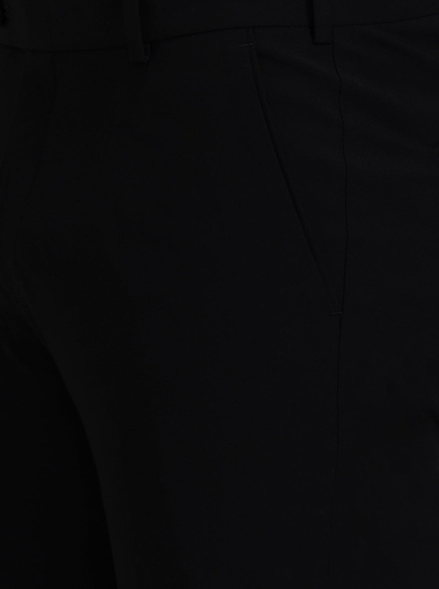 Black Solid Super Slim Fit Formal Trouser | JadeBlue Youth