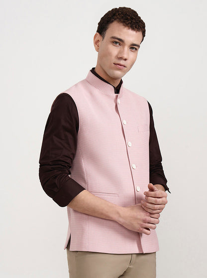 Lavender Pink Checked Modi Jacket | JadeBlue