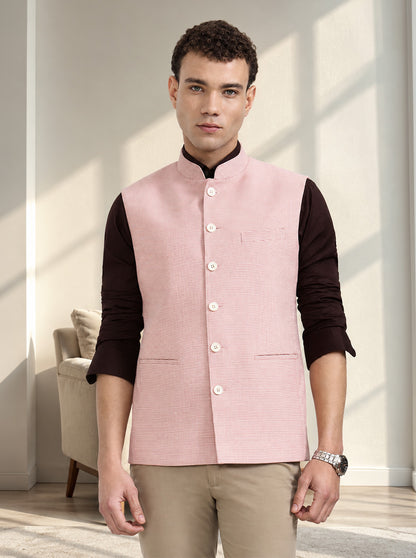 Lavender Pink Checked Modi Jacket | JadeBlue