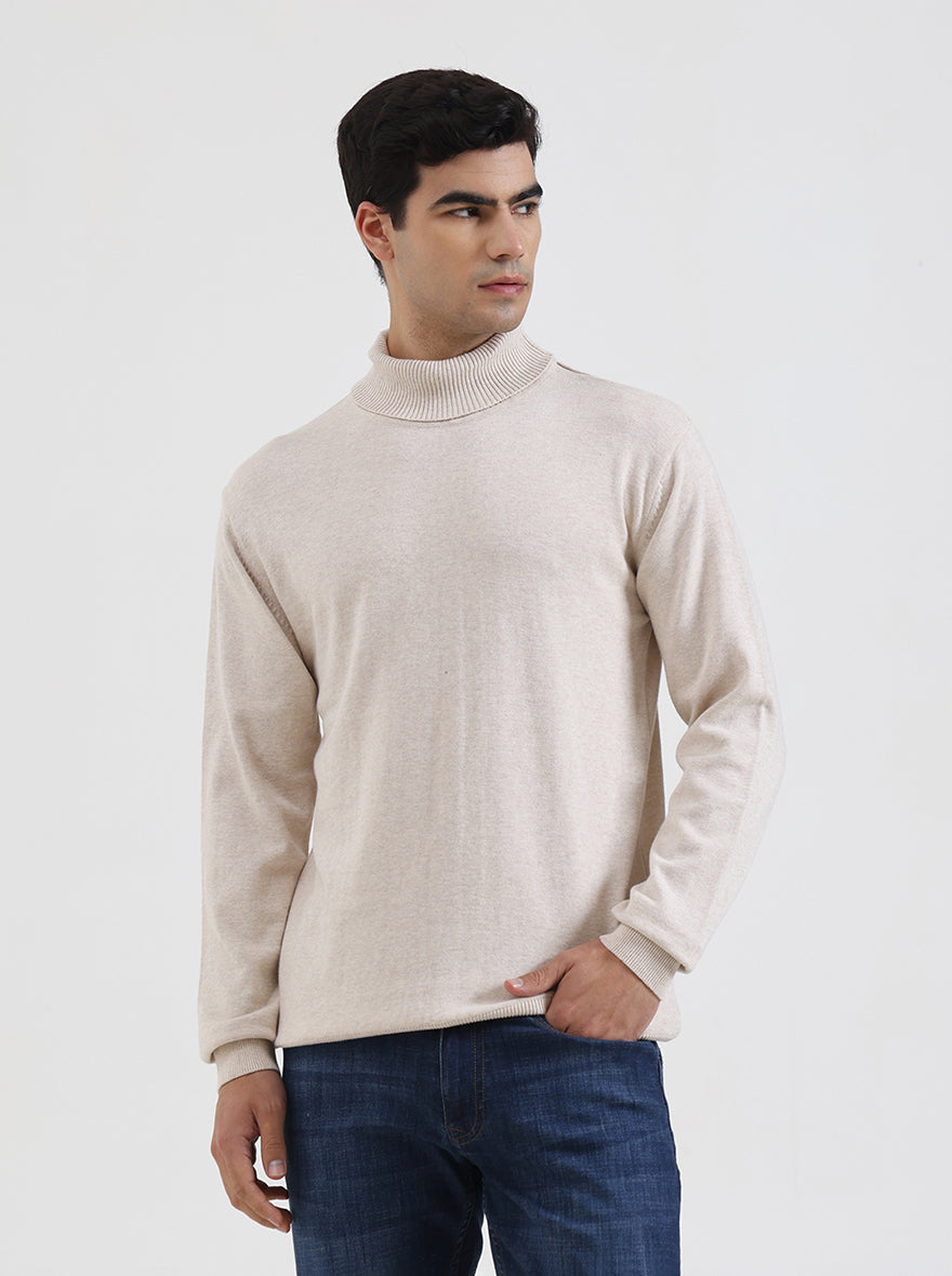 Natural Solid Slim Fit Winter T-Shirt | JadeBlue
