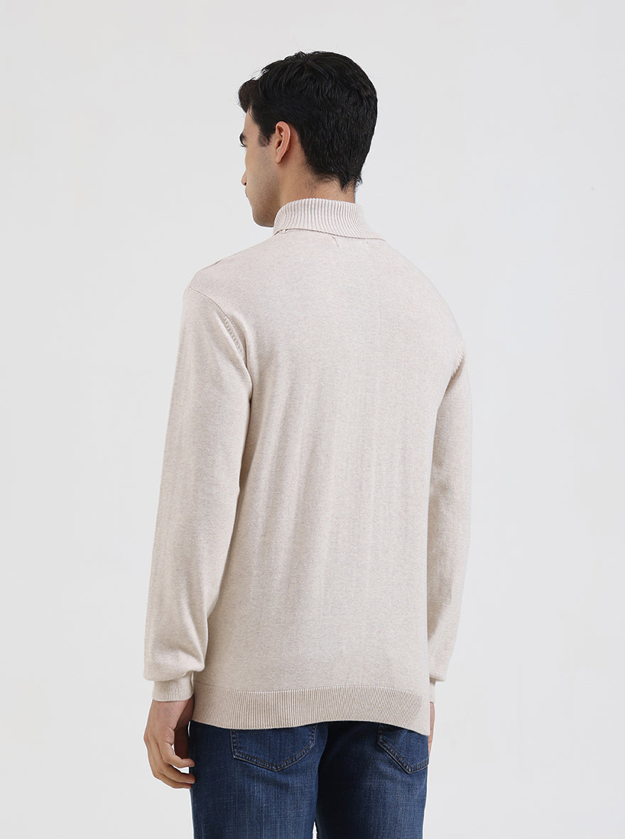 Natural Solid Slim Fit Winter T-Shirt | JadeBlue