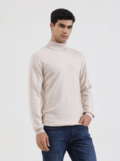 Natural Solid Slim Fit Winter T-Shirt | JadeBlue