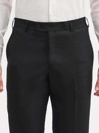 Black Solid Slim Fit Formal Trouser | JadeBlue Super Luxe