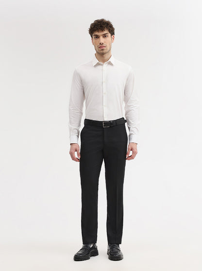 Black Solid Slim Fit Formal Trouser | JadeBlue Super Luxe
