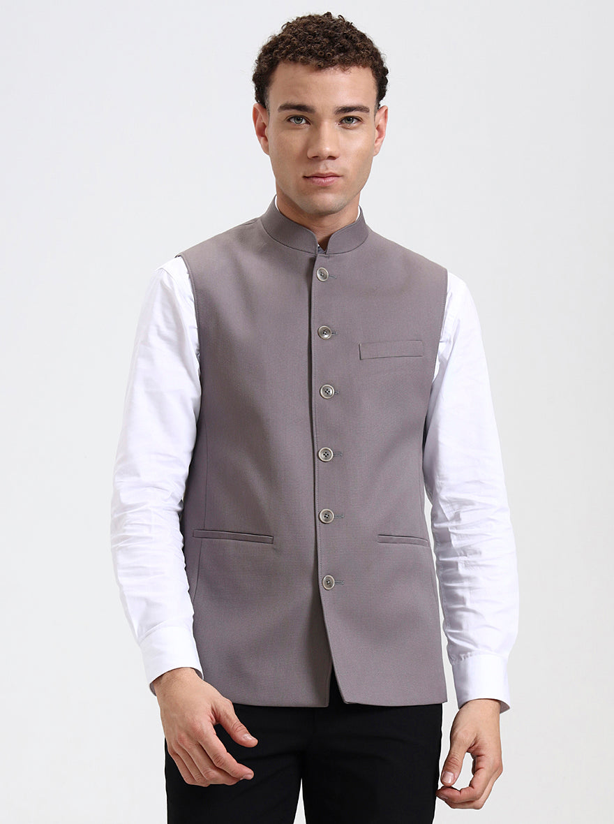 Dark Pink Solid Regular Fit Modi Jacket | JadeBlue