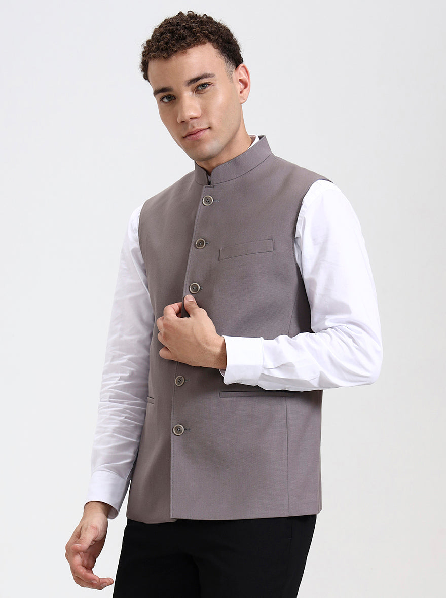 Dark Pink Solid Regular Fit Modi Jacket | JadeBlue