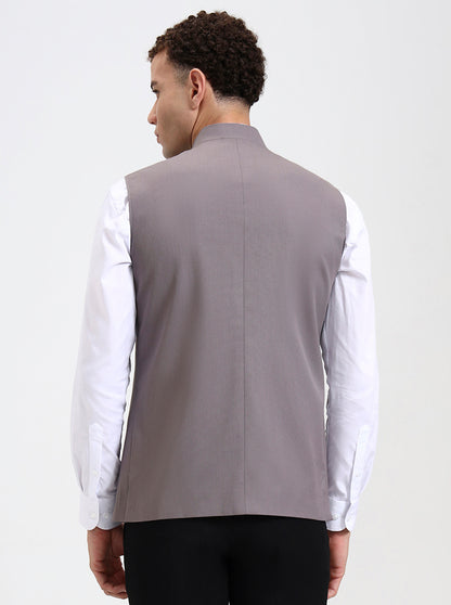 Dark Pink Solid Regular Fit Modi Jacket | JadeBlue