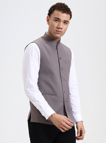 Dark Pink Solid Regular Fit Modi Jacket | JadeBlue