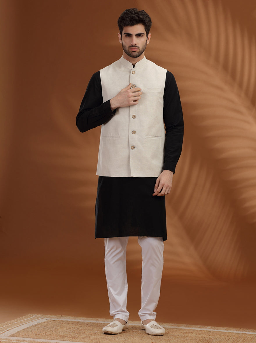 Natural Solid Modi Jacket | JadeBlue
