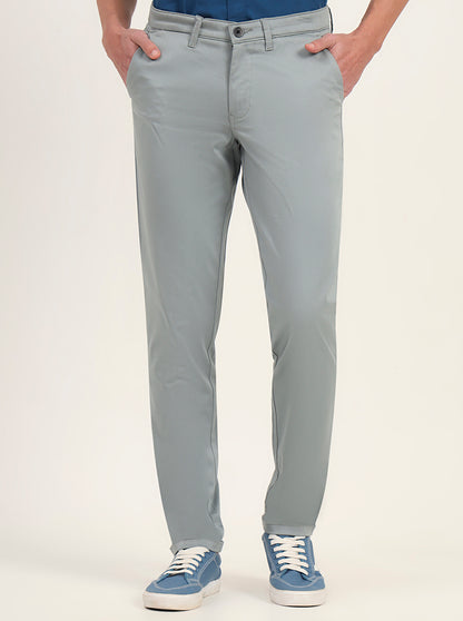 Light Green Solid Neo Fit Casual Trouser | Greenfibre