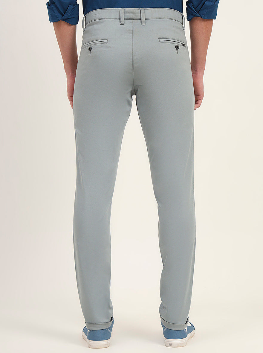 Light Green Solid Neo Fit Casual Trouser | Greenfibre