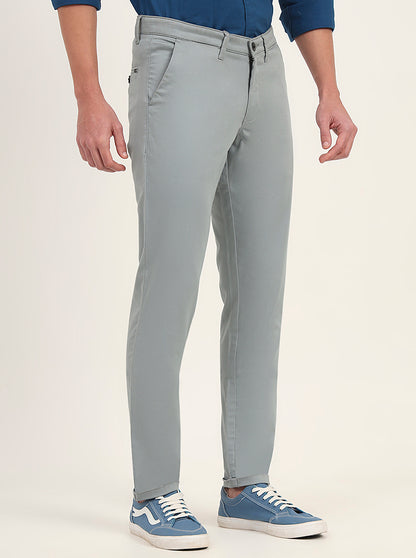 Light Green Solid Neo Fit Casual Trouser | Greenfibre