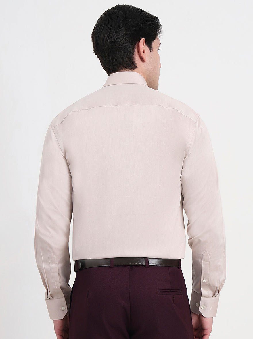Fawn Solid Regular Fit Formal Shirt | JadeBlue