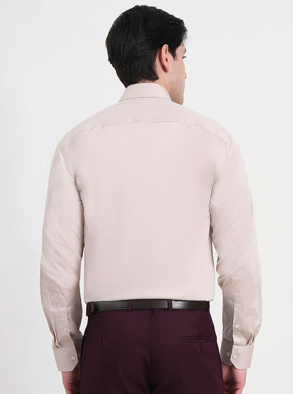 Fawn Solid Regular Fit Formal Shirt | JadeBlue