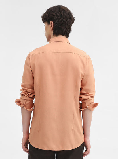 Orange Solid Slim Fit Casual Shirt | JadeBlue