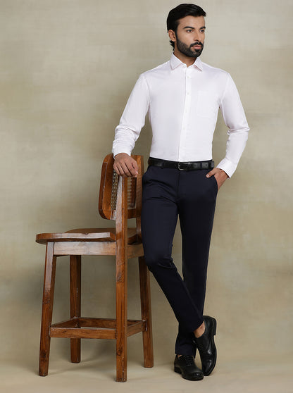 White Checked Regular Fit Formal Shirt | JadeBlue