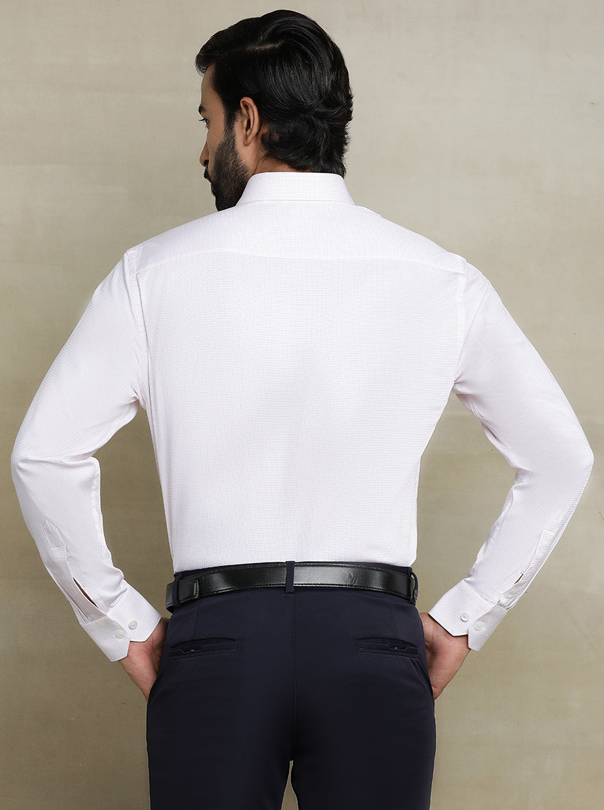 White Checked Regular Fit Formal Shirt | JadeBlue