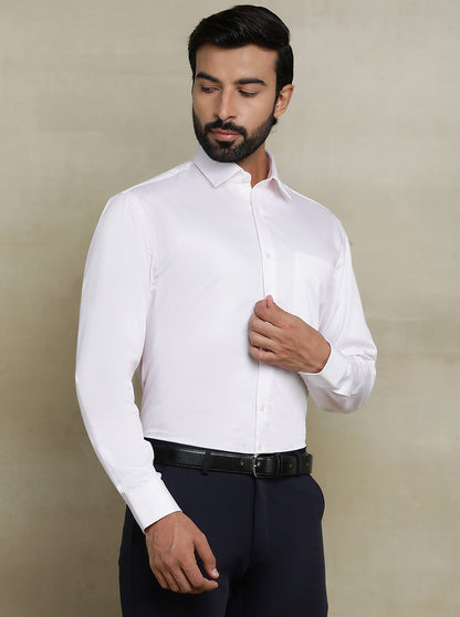 White Checked Regular Fit Formal Shirt | JadeBlue