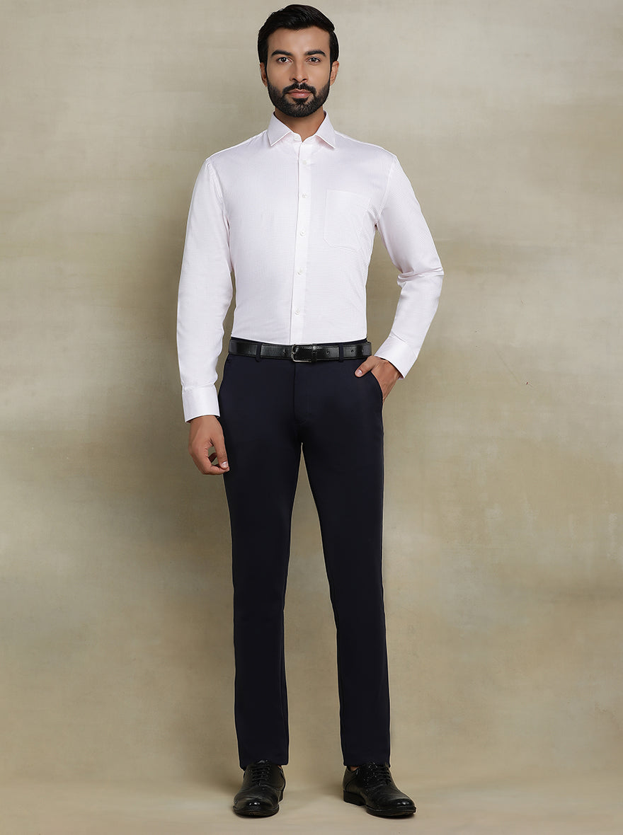 White Checked Regular Fit Formal Shirt | JadeBlue