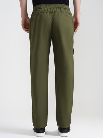 Olive Green Solid Slim Fit Cargo Pant | JadeBlue