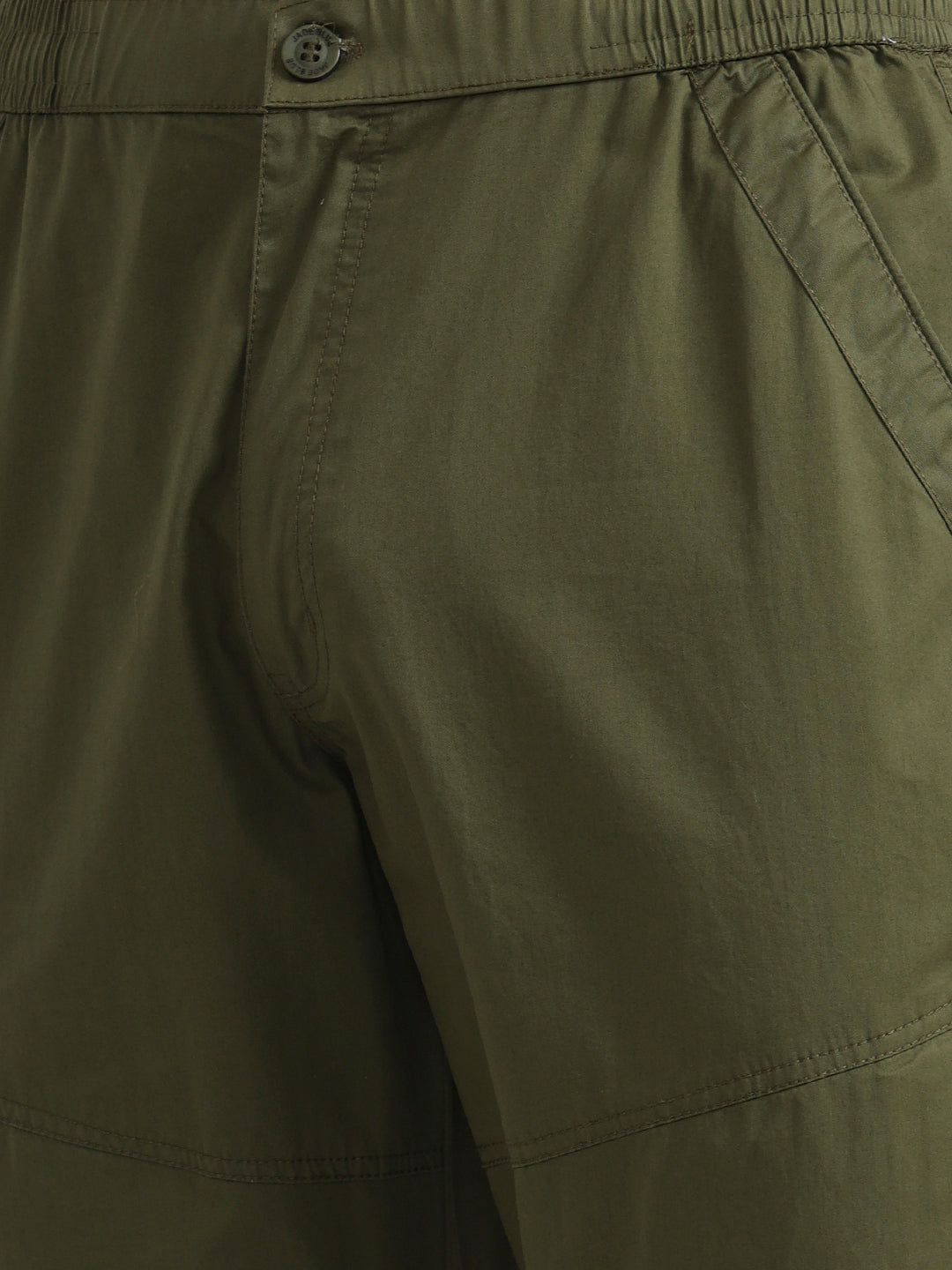 Olive Green Solid Slim Fit Cargo Pant | JadeBlue