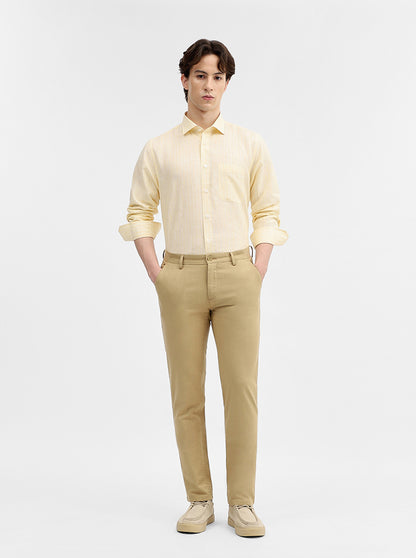 Yellow Striped Slim Fit Formal Shirt | JadeBlue