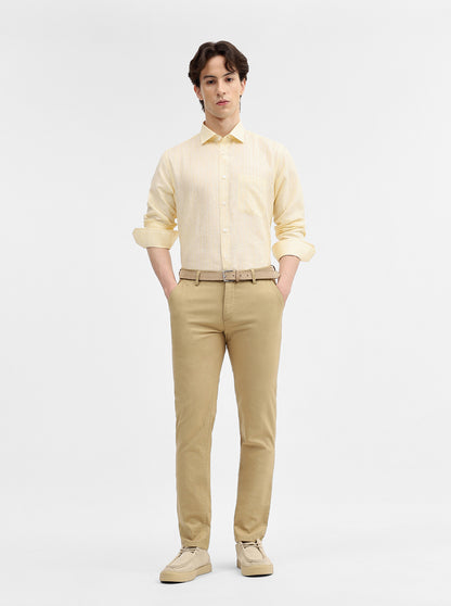 Yellow Striped Slim Fit Formal Shirt | JadeBlue