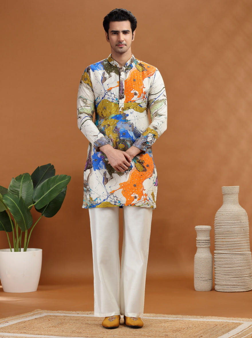 Cream Embroidered Kurta | TULA
