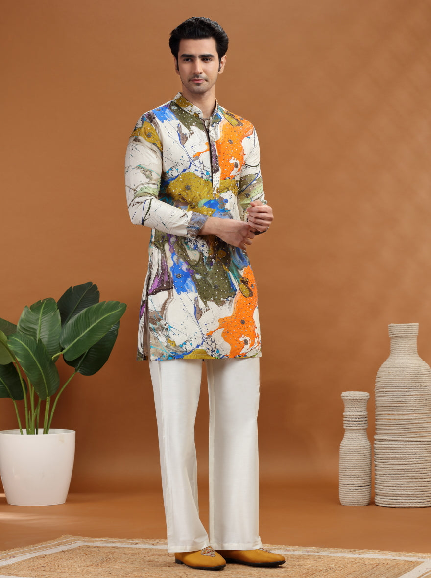 Cream Embroidered Kurta | TULA