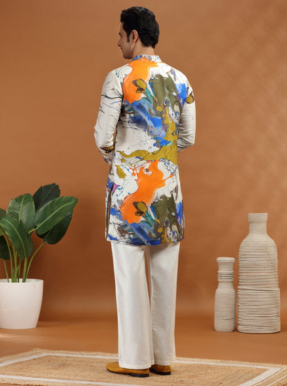 Cream Embroidered Kurta | TULA
