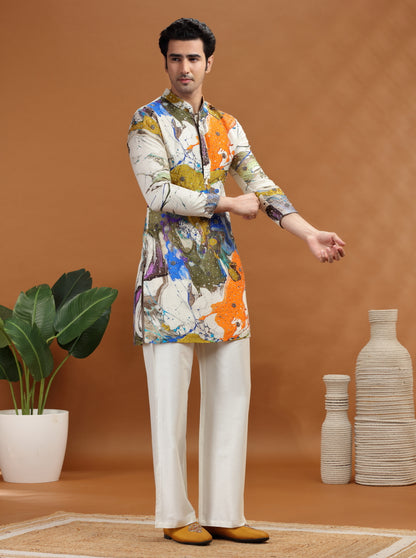 Cream Embroidered Kurta | TULA