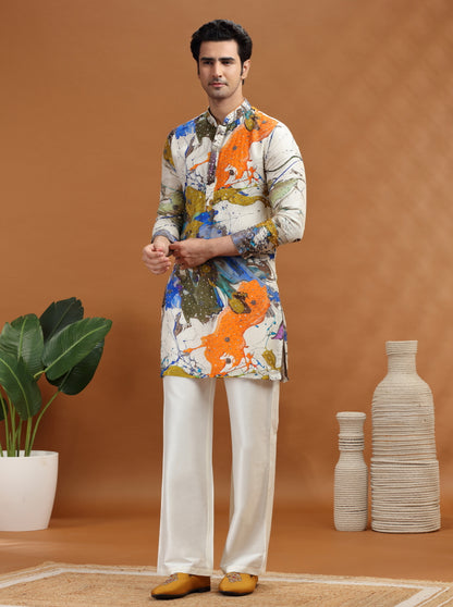 Cream Embroidered Kurta | TULA