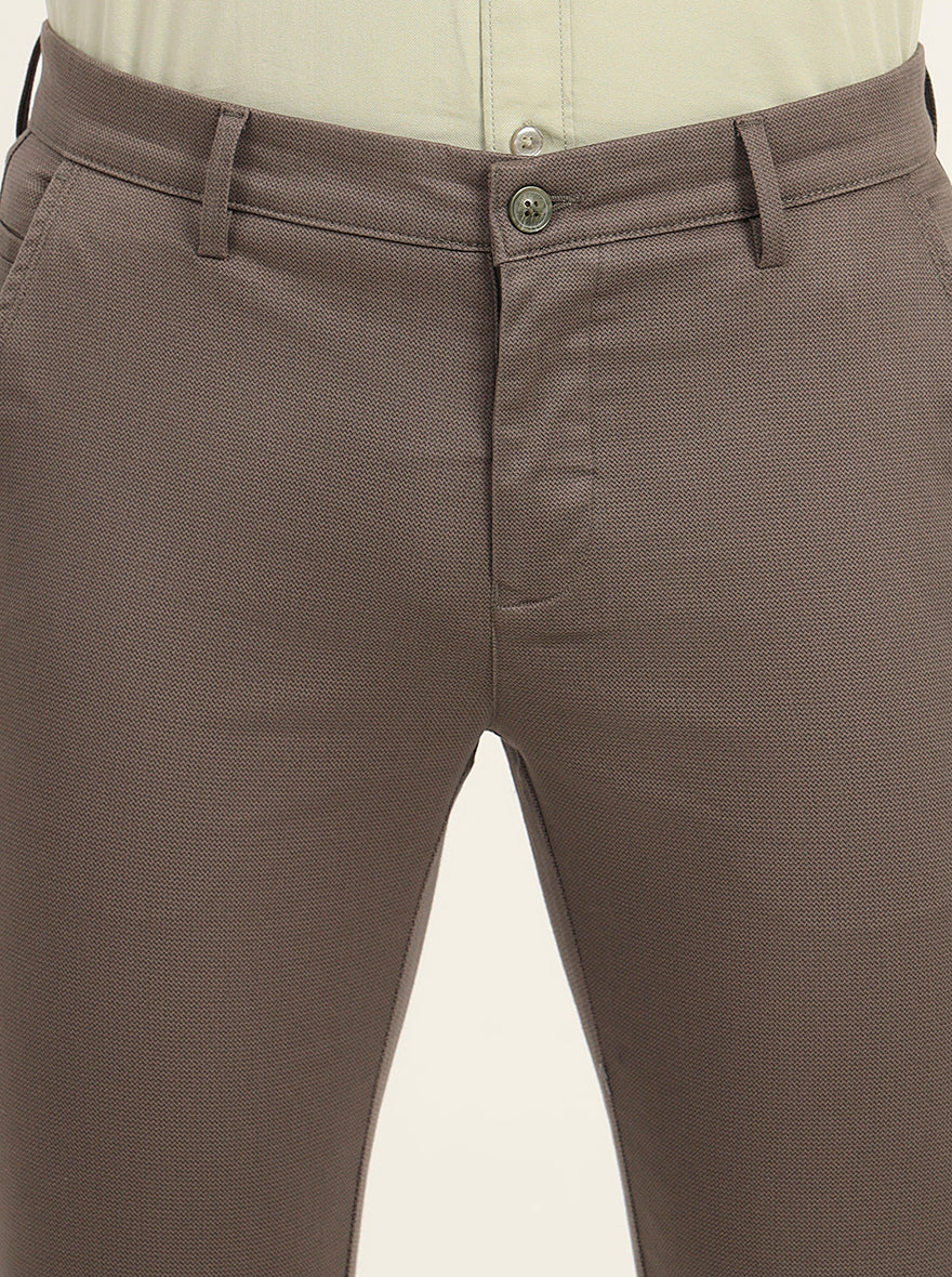 Olive Solid Super Slim Fit Casual Trouser | Greenfibre