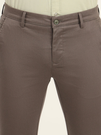 Olive Solid Super Slim Fit Casual Trouser | Greenfibre