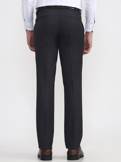 Dark Grey Solid Slim Fit Formal Trouser | JB Studio