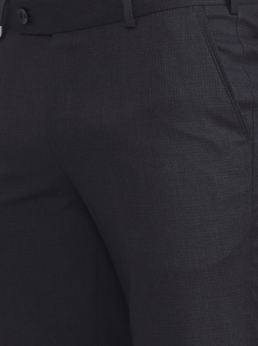 Dark Grey Solid Slim Fit Formal Trouser | JB Studio