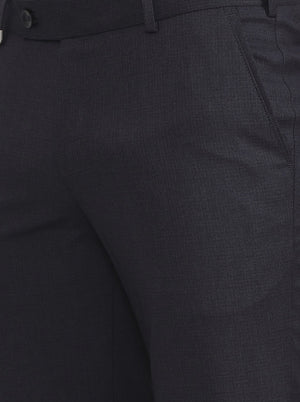 Dark Grey Solid Slim Fit Formal Trouser | JB Studio