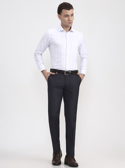 Dark Grey Solid Slim Fit Formal Trouser | JB Studio