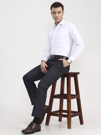 Dark Grey Solid Slim Fit Formal Trouser | JB Studio