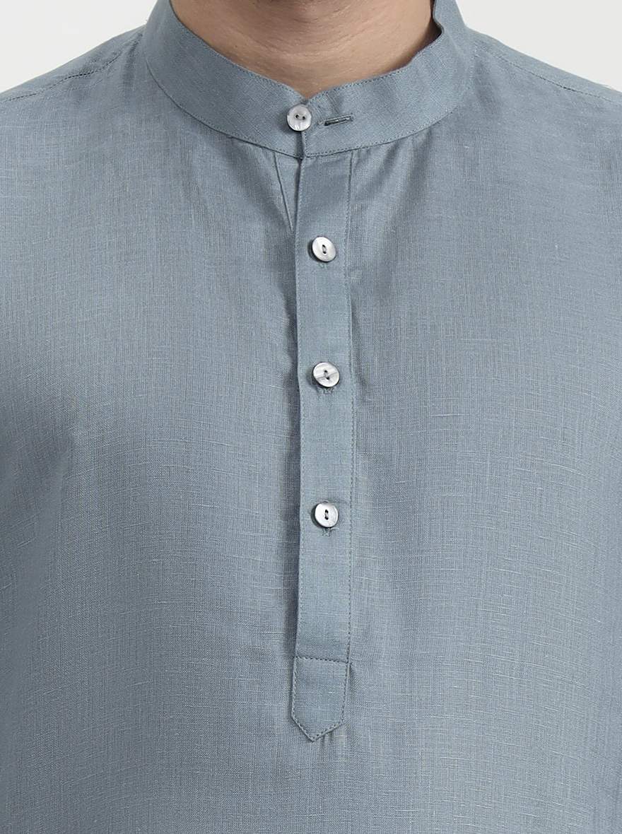 Sea Green Solid  Modi Kurta | JadeBlue