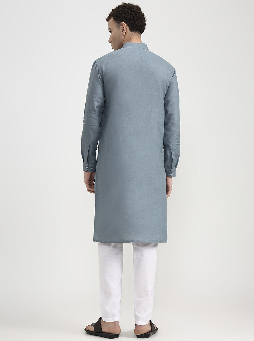 Sea Green Solid  Modi Kurta | JadeBlue