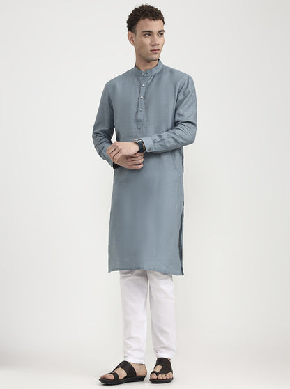 Sea Green Solid  Modi Kurta | JadeBlue