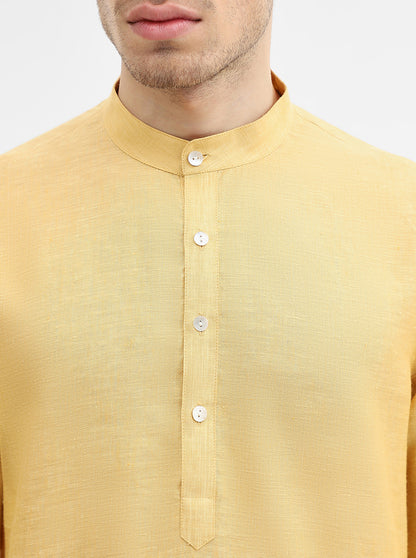Yellow Solid Modi Kurta | JadeBlue