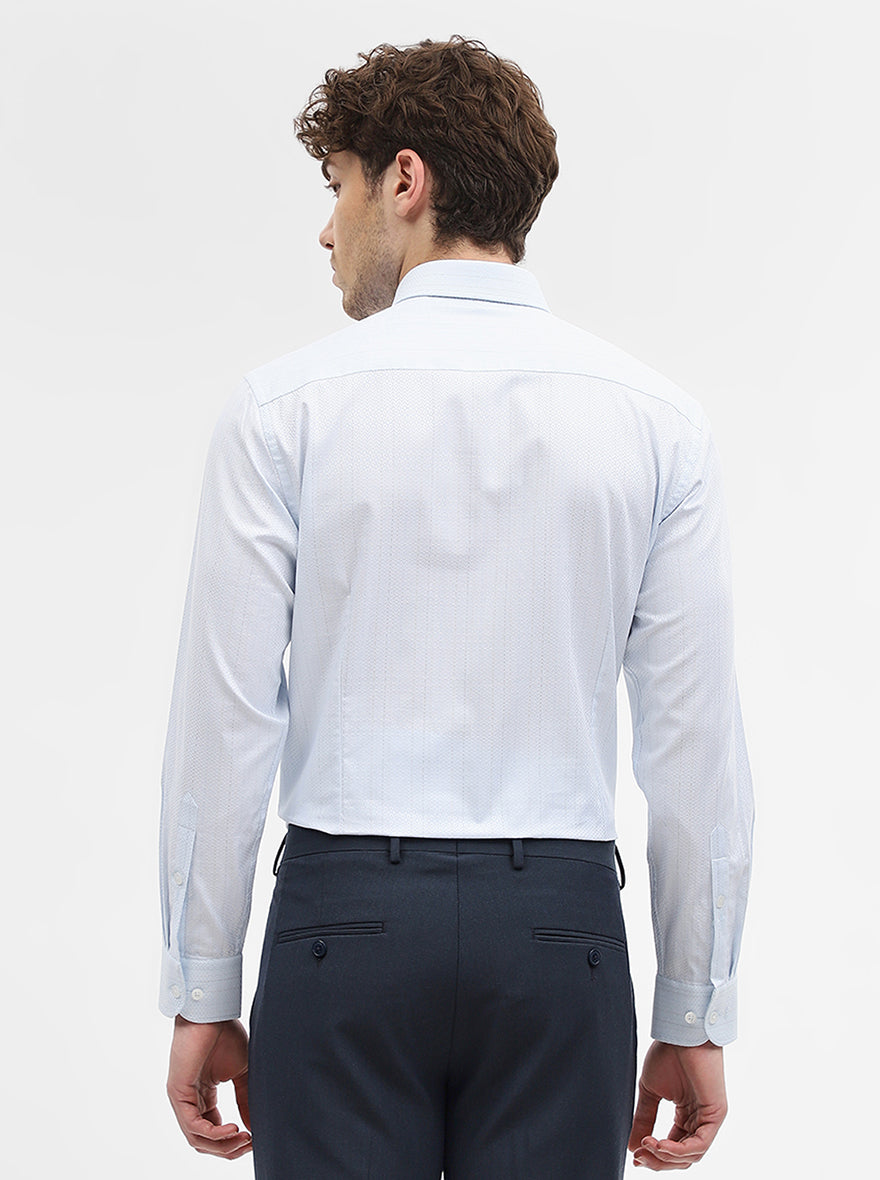 Blue Striped Slim Fit Formal Shirt | Metal