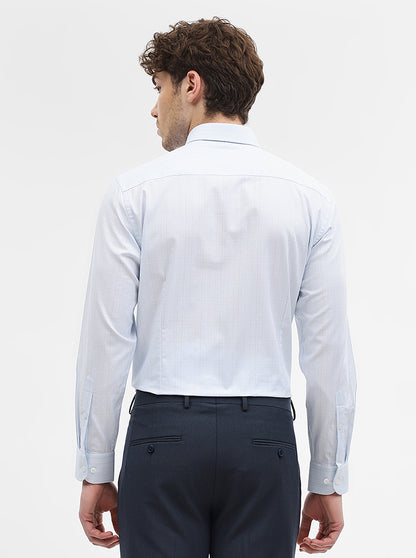 Blue Striped Slim Fit Formal Shirt | Metal