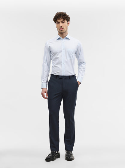 Blue Striped Slim Fit Formal Shirt | Metal
