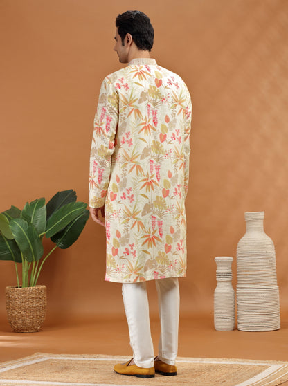 Cream Embroidered Kurta | TULA