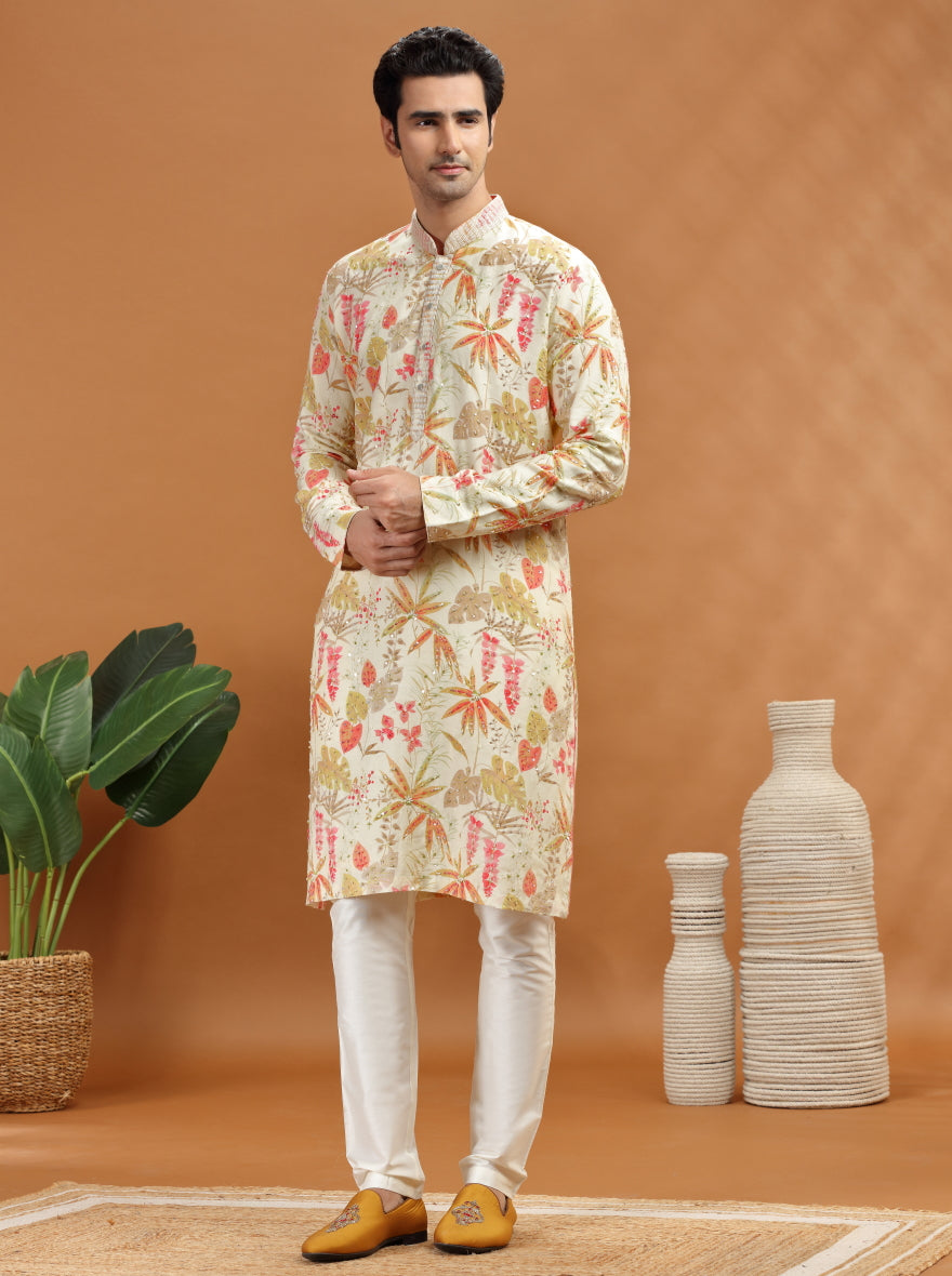 Cream Embroidered Kurta | TULA